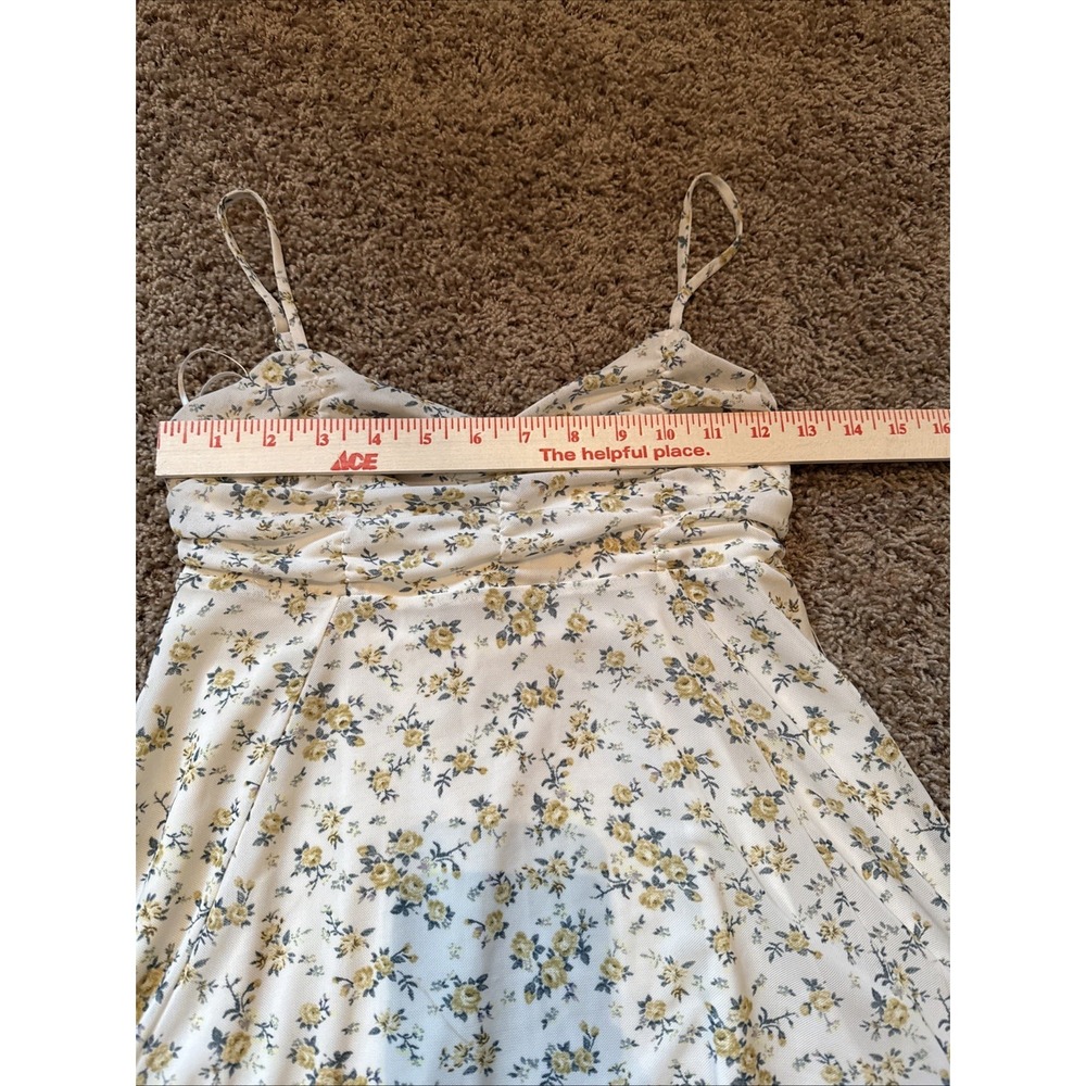 KIRIOUS LOS ANGELES blue and white floral‎ spaghetti strap mini dress Size Small - Picture 5 of 6